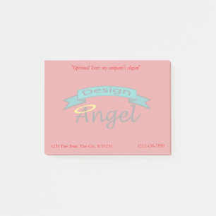 Red Logo Branded Watermark W/ Contact Info Post-it Notes