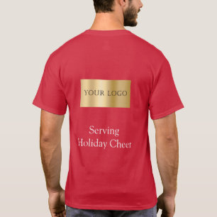 Red Logo Christmas Staff Serving Bar Restaurant T-Shirt