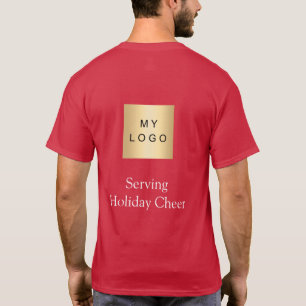 Red Logo Christmas Staff Serving Holiday Cheer T-Shirt