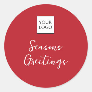 Red Logo Promotional  Classic Round Sticker