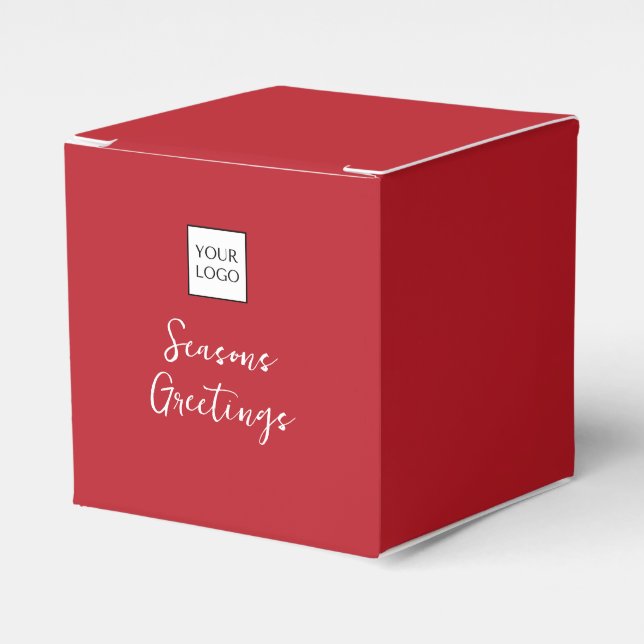 Red Logo Text Promotional Business Packaging Favour Box (Front Side)