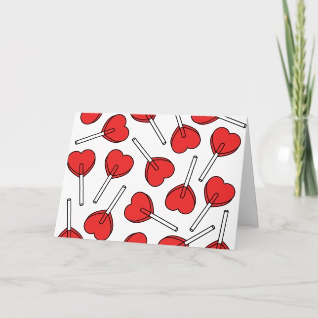 Red Lollipops, Heart Lollipops, Lollipop Pattern Card (Front)