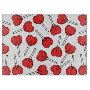 Red Lollipops, Heart Lollipops, Lollipop Pattern Cutting Board