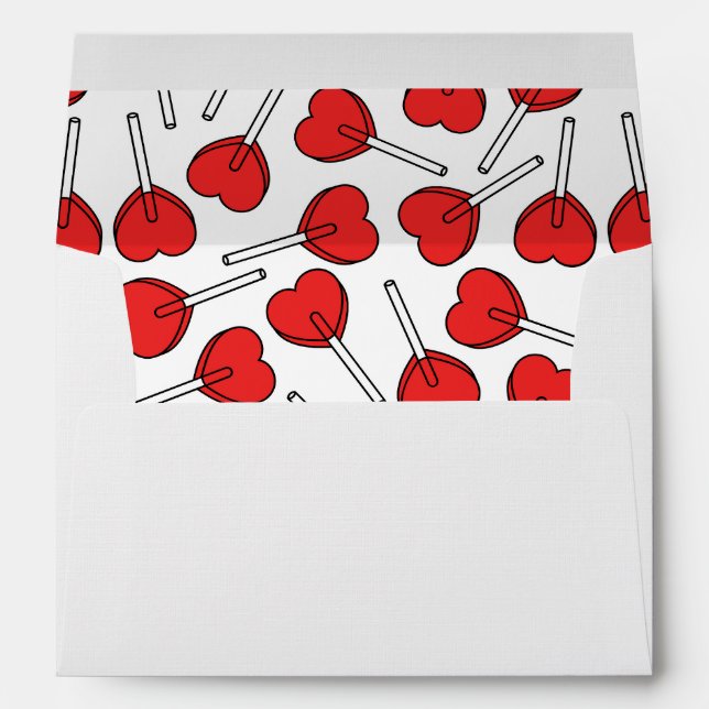 Red Lollipops, Heart Lollipops, Lollipop Pattern Envelope (Back (Bottom))