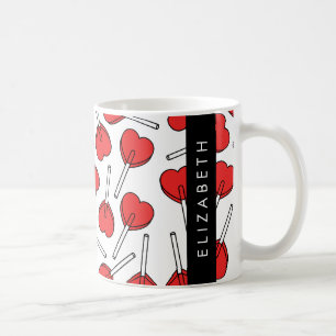 Red Lollipops, Heart Lollipops, Lolly, Your Name Coffee Mug