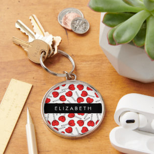 Red Lollipops, Heart Lollipops, Lolly, Your Name Key Ring