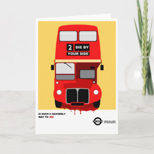 Red London Bus Brit Pop Art Valentine Card