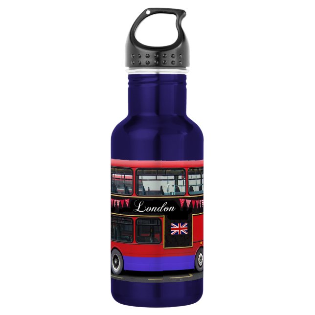 Red London Bus Double Decker 532 Ml Water Bottle (Front)