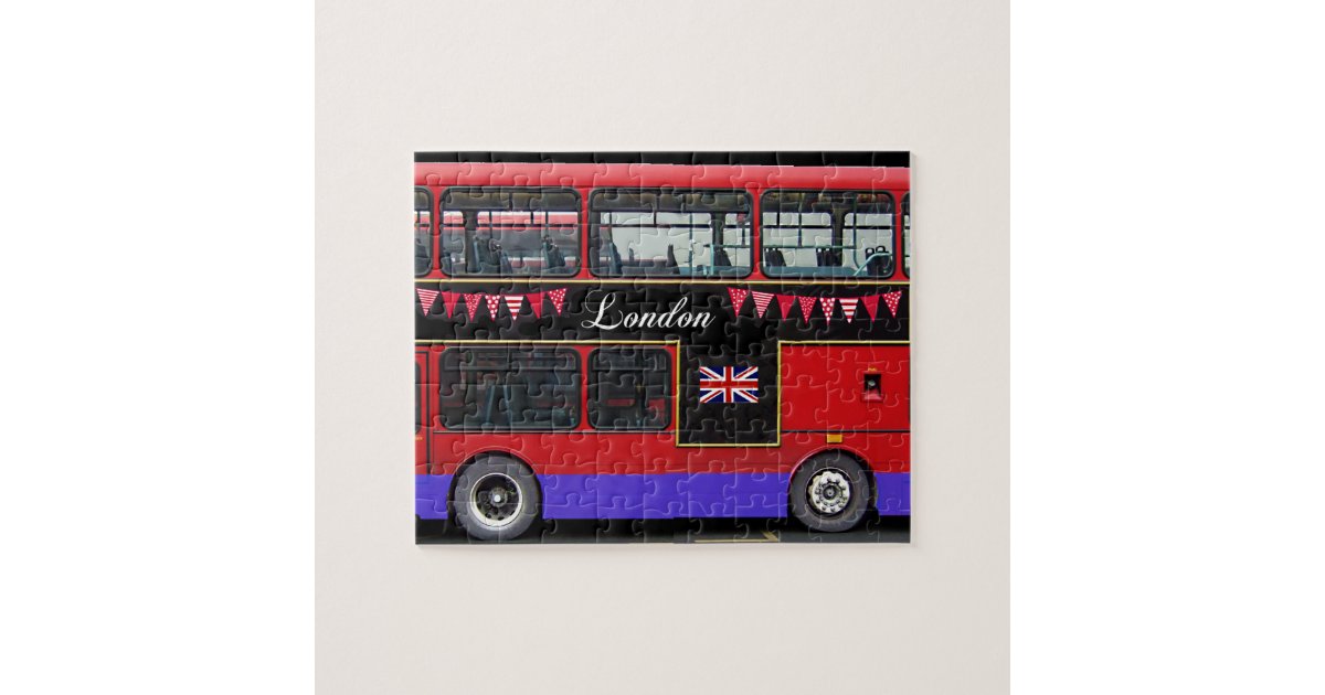 Red London Bus Double Decker Jigsaw Puzzle Zazzle