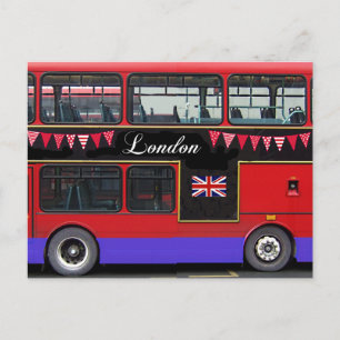 Red London Bus Double Decker Postcard