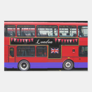 Red Bus  Stickers Labels Zazzle UK