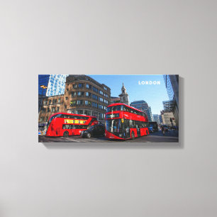 Red London Bus Stretched Canvas Print