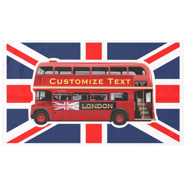 Red London Bus Tablecloth (Front (Horizontal))