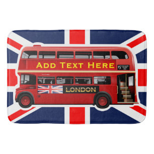 Red London Bus Themed Bath Mat