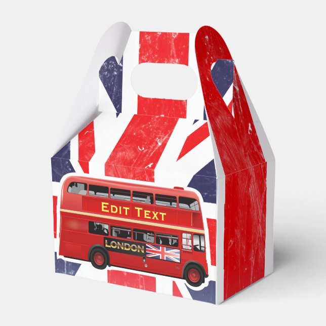 Red London Bus Themed Favour Box (Front Side)