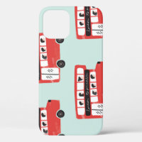 Red London Bus Vintage Pattern