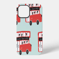 Red London Bus Vintage Pattern