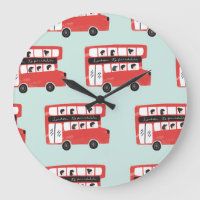 Red London Bus Vintage Pattern