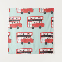Red London Bus Vintage Pattern
