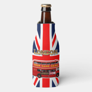 Red London Double Decker Bus Bottle Cooler
