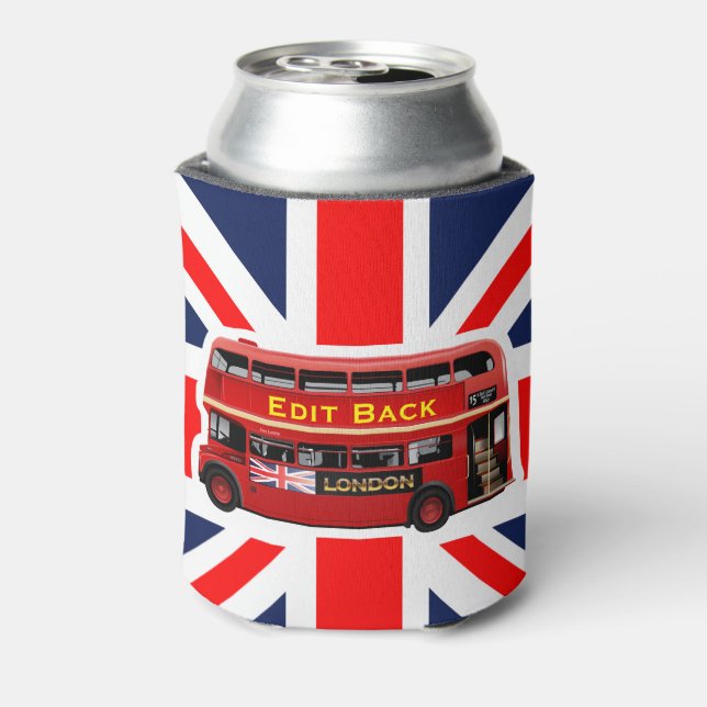 Red London Double Decker Bus Can Cooler (Can Back)