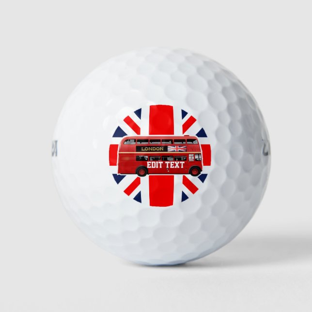 Red London Double Decker Bus Golf Balls (Front)