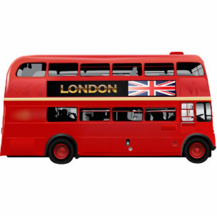 Red London Double Decker Bus Photo Sculpture Magnet