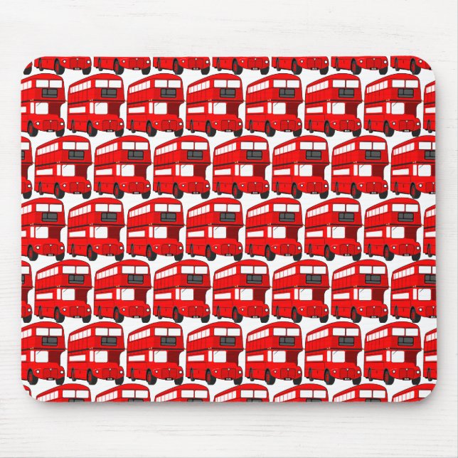 Red London Double Decker Bus Wallpaper Mouse Mat (Front)