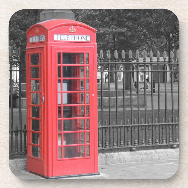 Red London Phonebox  Coaster (Front)