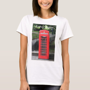 Red London Telephone Booth on Ladies shirt