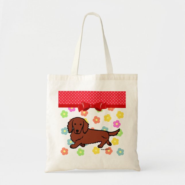 Red Long Haired Dachshund 1 Tote Bag (Front)
