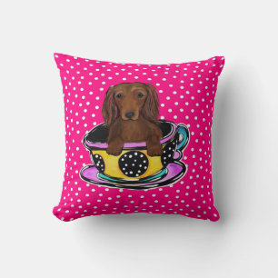Red Long Haired Dachshund Cushion