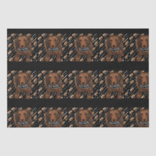 Red Long haired Doxies Tissue Paper