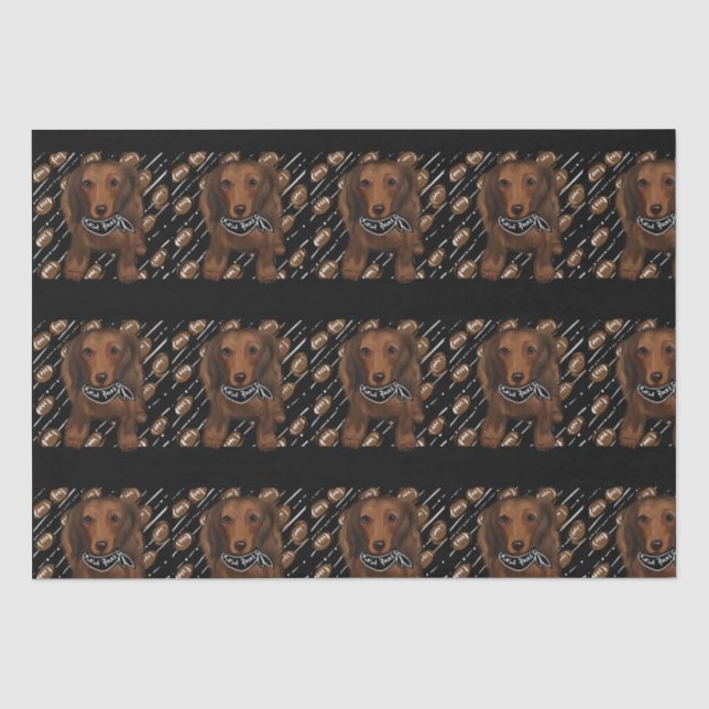 Red  Long haired Doxies    Tissue Paper (Front)
