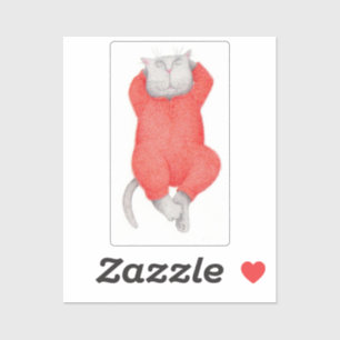 RED LONG JOHNS CAT 2"X2" Vinyl Sticker 
