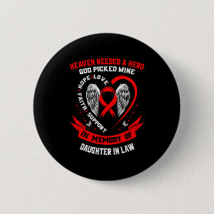 Red Loss Of Daughter In Law Heart Disease Awarenes 6 Cm Round Badge
