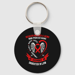 Red Loss Of Daughter In Law Heart Disease Awarenes Key Ring