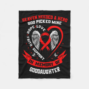 Red Loss Of Goddaughter Heart Disease Awareness Pr Fleece Blanket