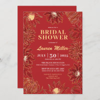 Red Lotus Flower Oriental Floral Wedding