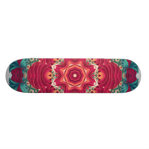 Red Lotus Mandala Skateboard