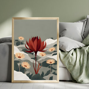 Red Lotus Serenity Photo Print