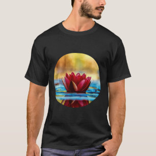 Red Lotus Water Lily Flower T-Shirt