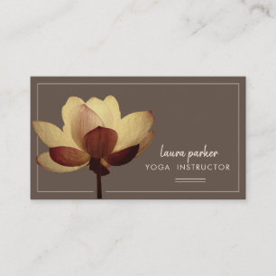 Red Lotus Yoga Instructor Meditation Zen Vintage Business Card