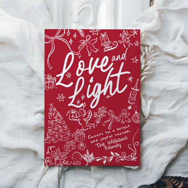 Red Love and Light Christmas and Holiday Card  (Creator Uploaded)