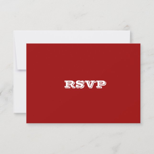 Red Love Birds Christmas Wedding RSVP Cards (Front)