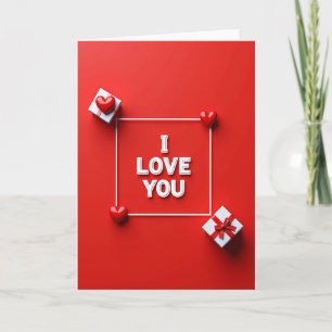Red Love Faux Gold Foil Card