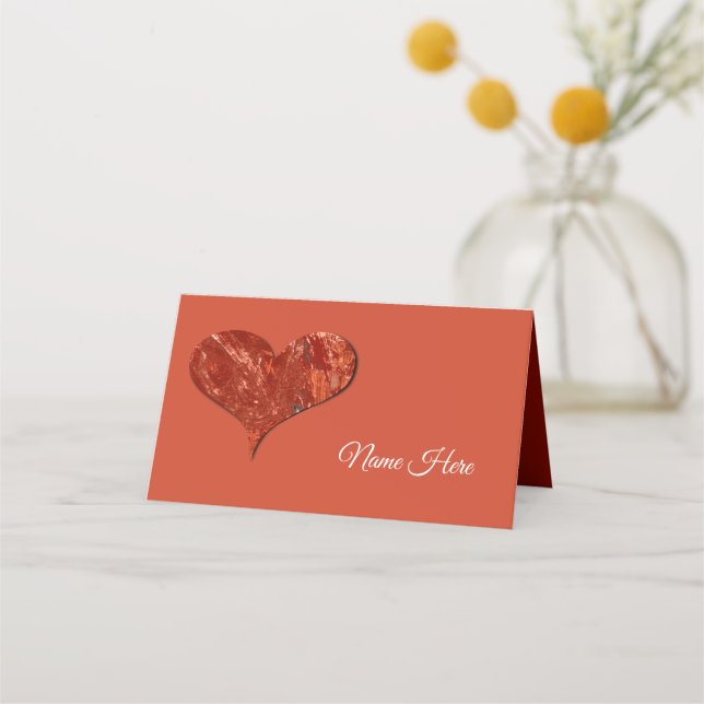 Red Love Folded Place Card (Front)