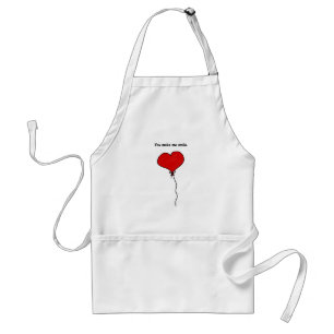 Red Love Heart Balloon You Make Me Smile Standard Apron