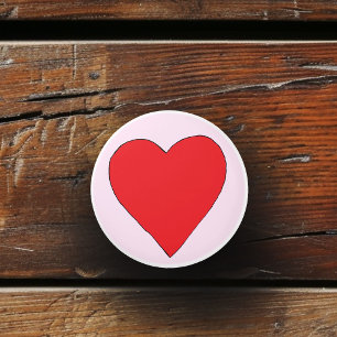 Red Love Heart Ceramic Knob
