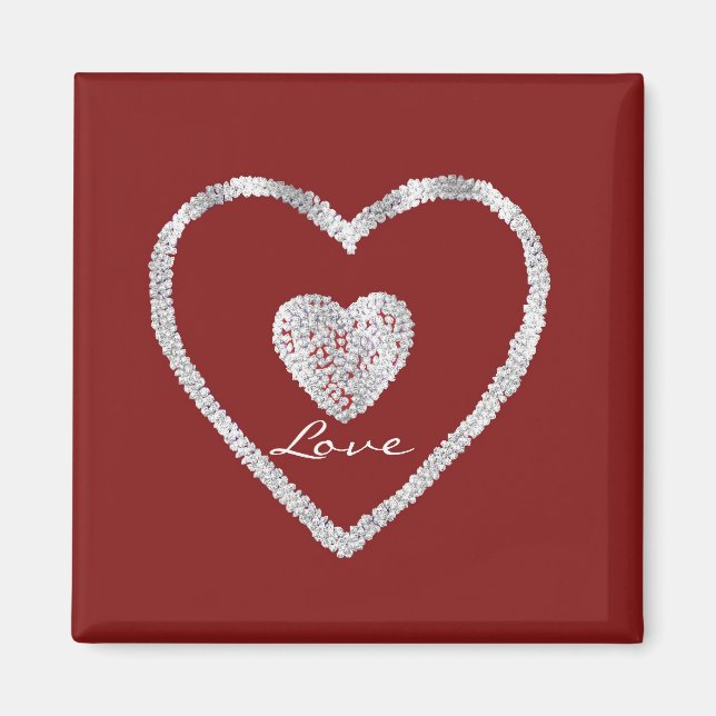 Red Love Heart III Magnet (Front)